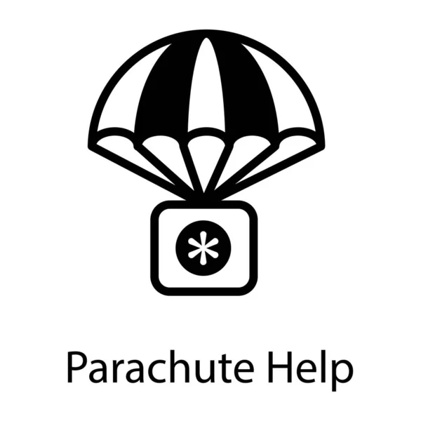 Icône Solide Parachute Design Simple — Image vectorielle