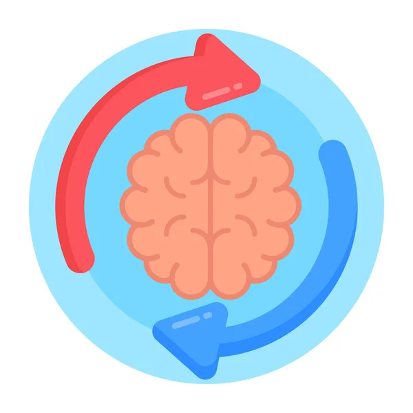 Vector Icono Del Cerebro Humano Ilustración Estilo Plano Eps — Archivo Imágenes Vectoriales