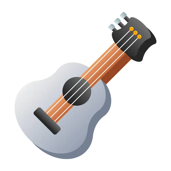 Guitar Icon Isometric Acoustic Bass Instrument Vector Icons Web Design — Stock Vector