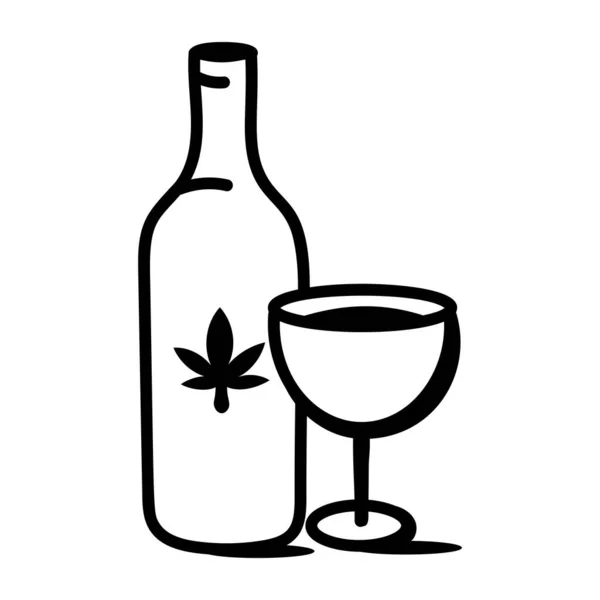 Vettore Icona Foglia Cannabis Segno Linea Sottile Illustrazione Simbolo Contorno — Vettoriale Stock