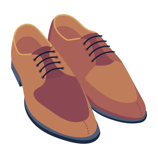 Par Zapatos Con Cordones Sobre Fondo Blanco Vector Ilustración — Vector de stock