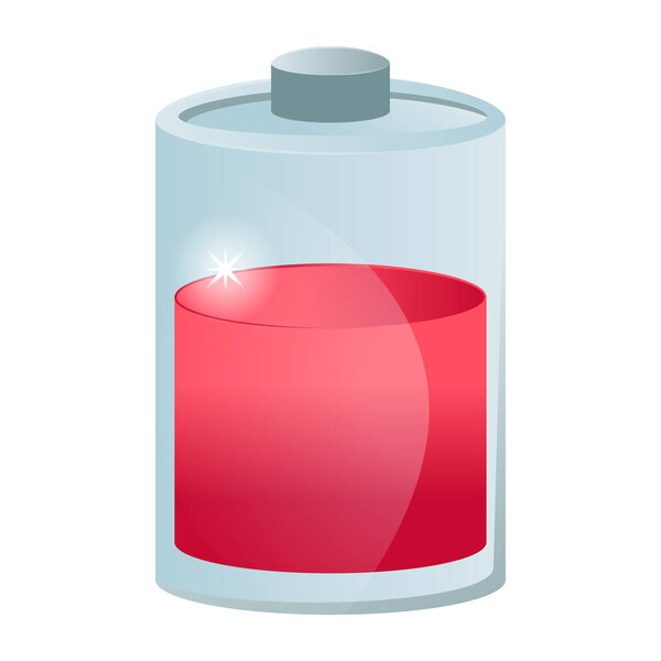 vector illustration of a red and white battery