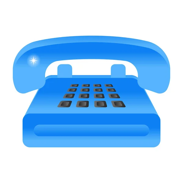 Telefone Azul Com Ícone Telefone Isolado Fundo Branco Ilustração Vetorial —  Vetores de Stock