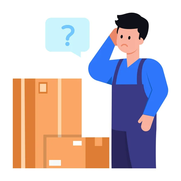 Entrega Hombre Con Cajas Vector Ilustración Diseño — Vector de stock