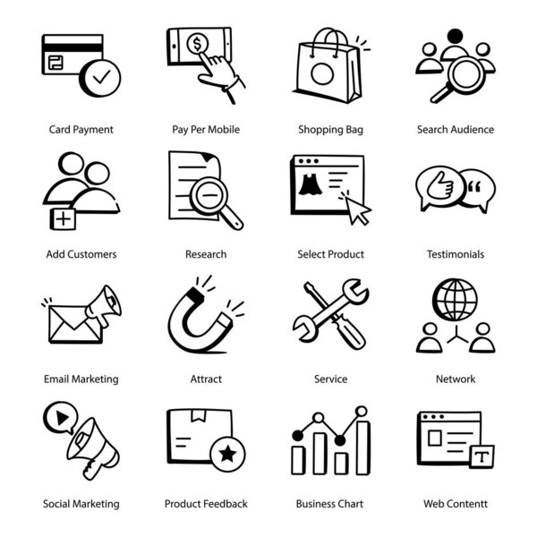 иконки бизнес и финансы линии. векторная иллюстрация