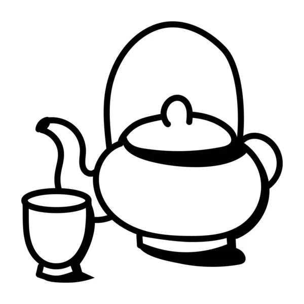 Чайник Икона Чайник Контур Иллюстрации Векторных Значков Чайника Веб — стоковый вектор