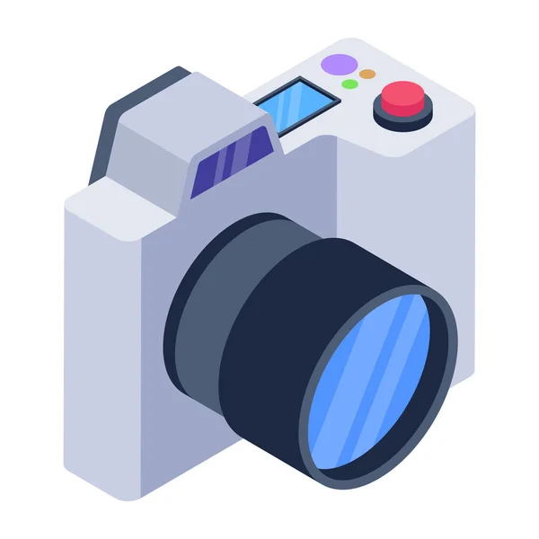 Camera Lens Icon Isometric Photographic Video Vector Icons Web Design — Stock Vector