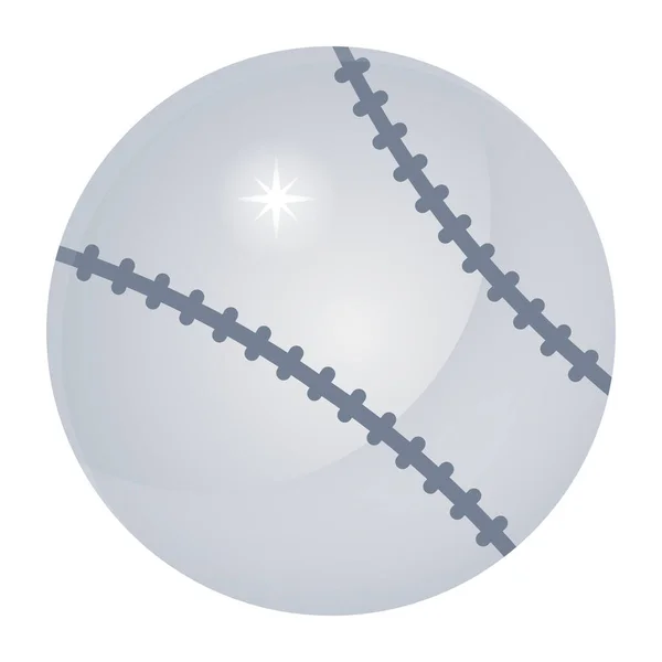 Icône Balle Baseball Dans Fond Isolé Style Branché — Image vectorielle