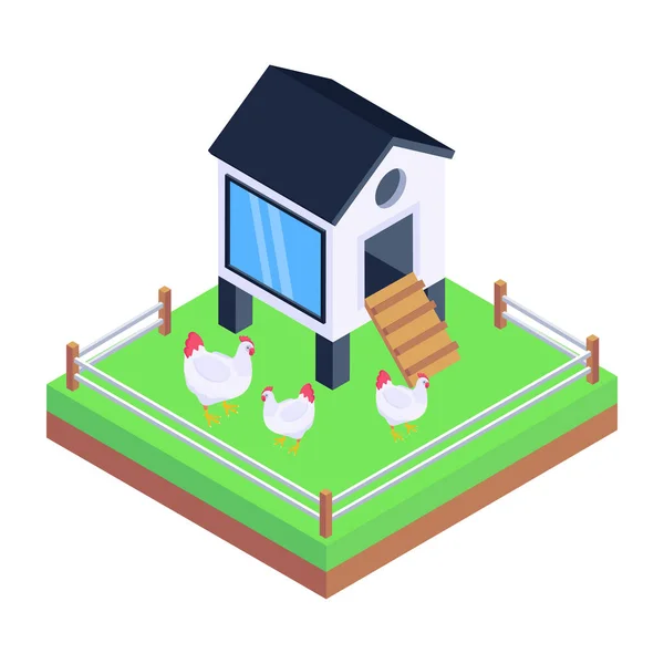 Granja Con Huevos Pollos Vector Ilustración Diseño — Vector de stock