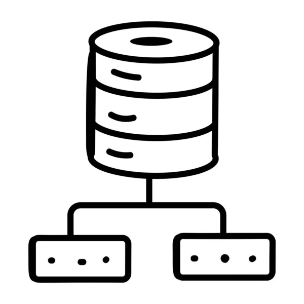 Base Données Icône Ligne Vectorielle — Image vectorielle