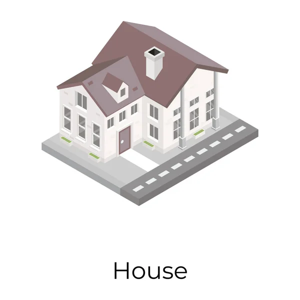 Изометрический Дом Простой Дизайн — стоковый вектор