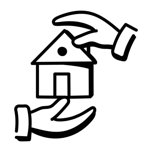 Icône Maison Dessinée Main — Image vectorielle