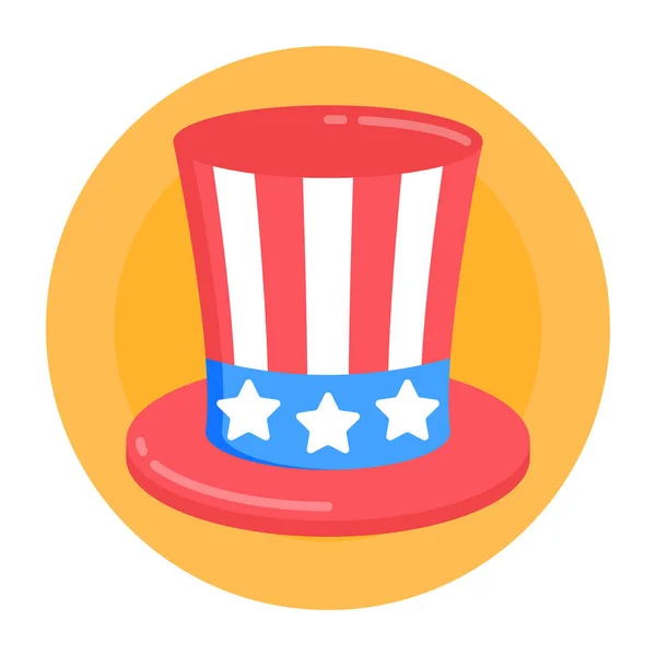 Illustration Uncle Sam Hat American Flag — Stock Vector