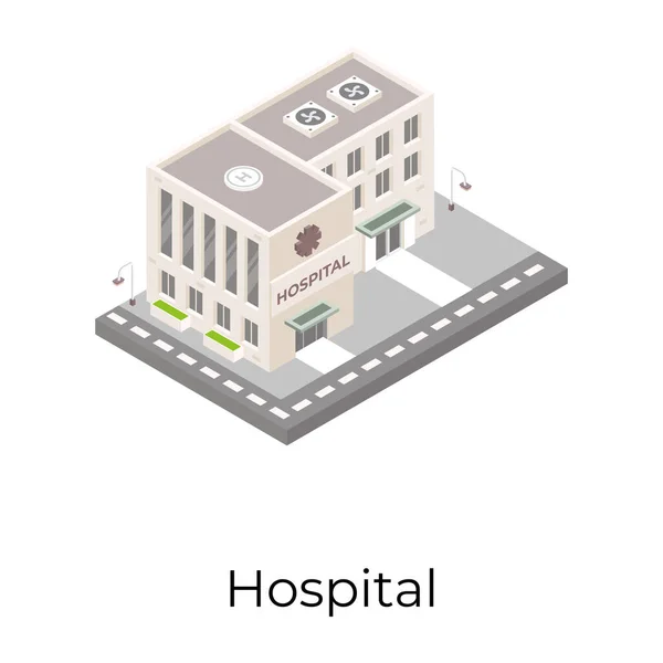 Edificio Isométrico Hospital Icono Web Ilustración Vectorial — Archivo Imágenes Vectoriales