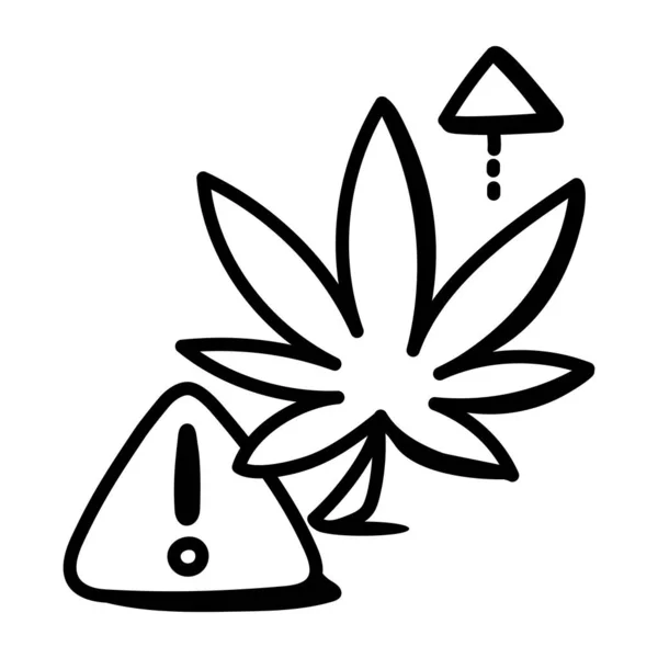 Vetor Ícone Folha Cannabis Sinal Linha Fina Ilustração Símbolo Contorno — Vetor de Stock