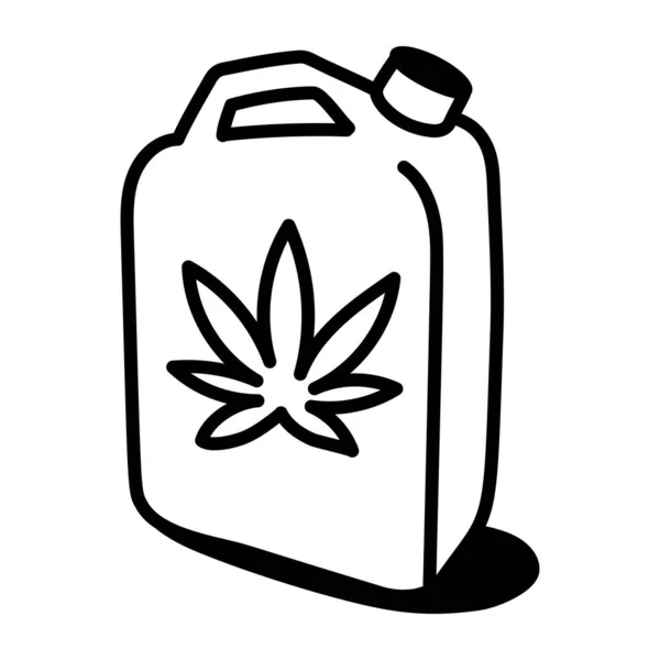Ícone Óleo Cannabis Esboço Ilustração Ícones Vetoriais Maconha Para Web — Vetor de Stock