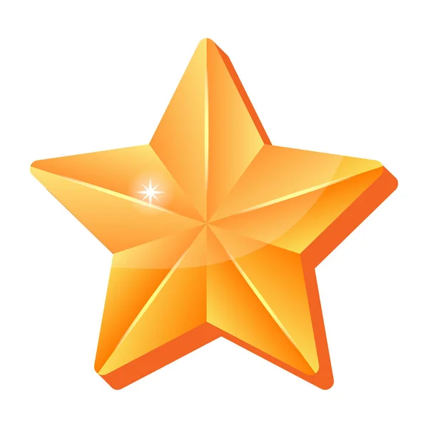 Ikona Gwiazdy Płaska Ilustracja Wektora Złotych Gwiazd Izolowany Białym Tle — Wektor stockowy