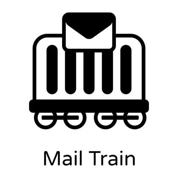 Tren Correo Icono Web Vector Ilustración — Vector de stock