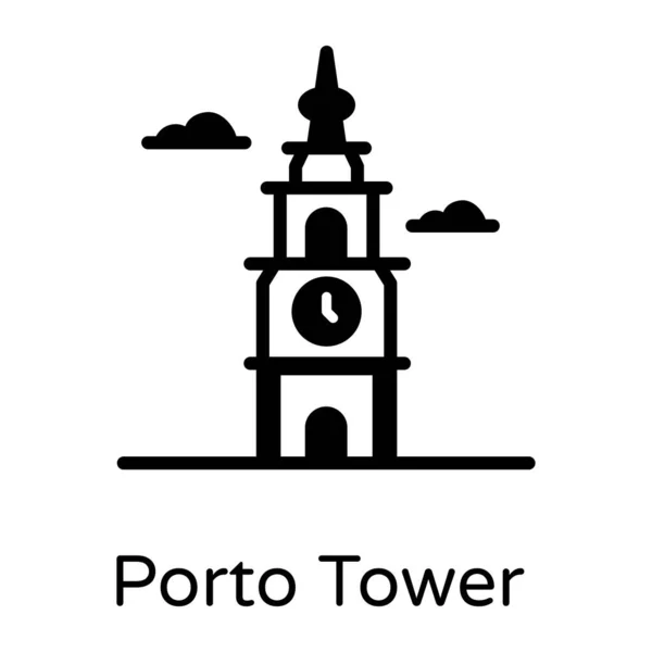 Icono Torre Construcción Diseño Sólido — Archivo Imágenes Vectoriales