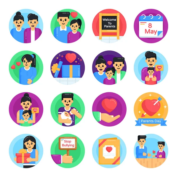 Web ve mobil uygulama vektörü illüstrasyonu için düz simgeler