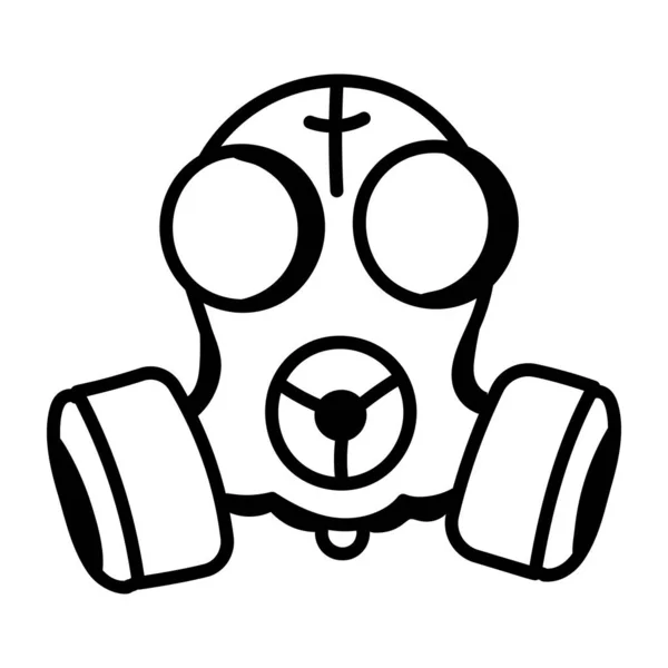 Gasmasker Icoon Schets Illustratie Van Biohazard Vector Symbool Voor Web — Stockvector