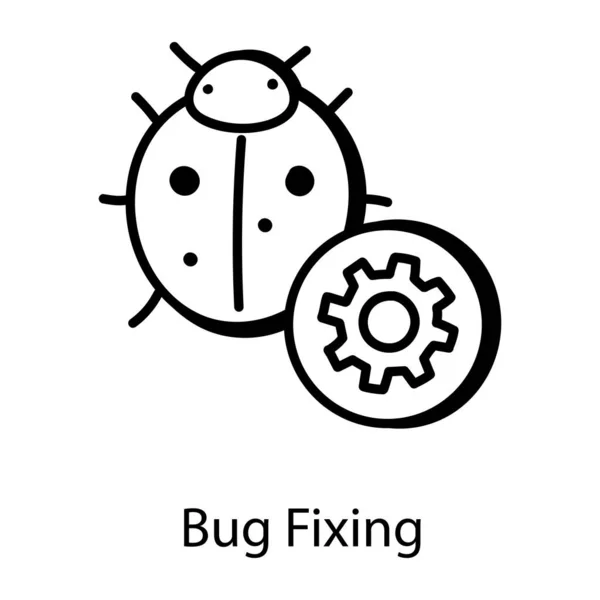 Bug Flat Vector Icon — Stock Vector