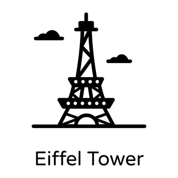 Icona Torre Stile Piatto Isolata Sfondo Bianco Simbolo Viaggio Illustrazione — Vettoriale Stock