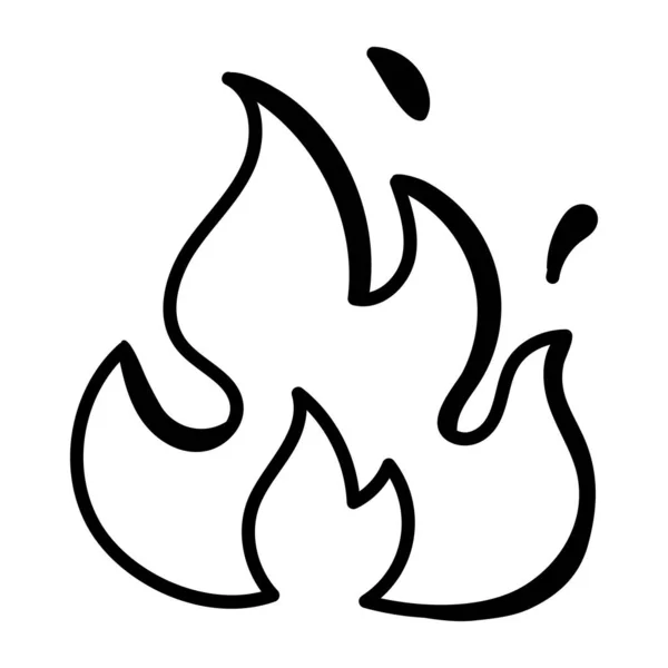 Fire Flame Icon Outline Illustration Bonfire Vector Icons Web — Stock Vector