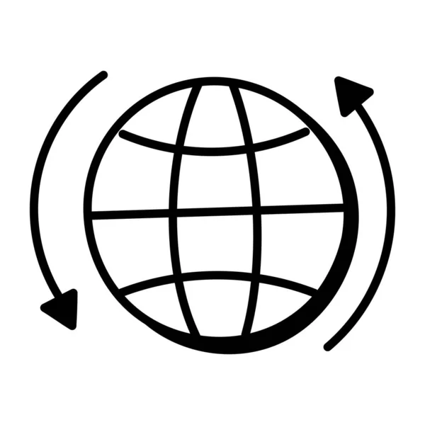 Globales Netzwerk Vektor Liniensymbol — Stockvektor
