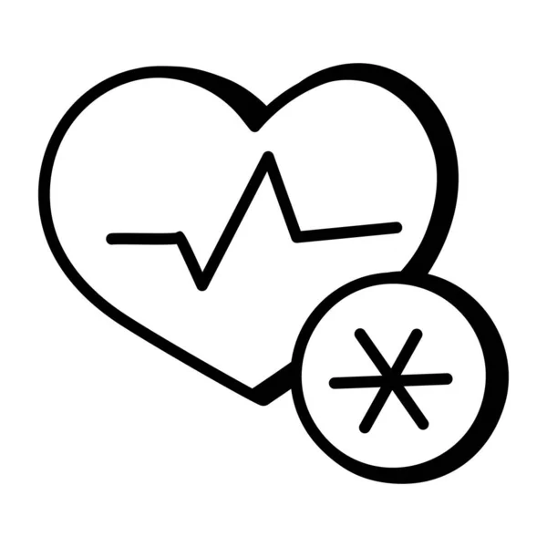 Latido Del Corazón Línea Vector Icono — Vector de stock