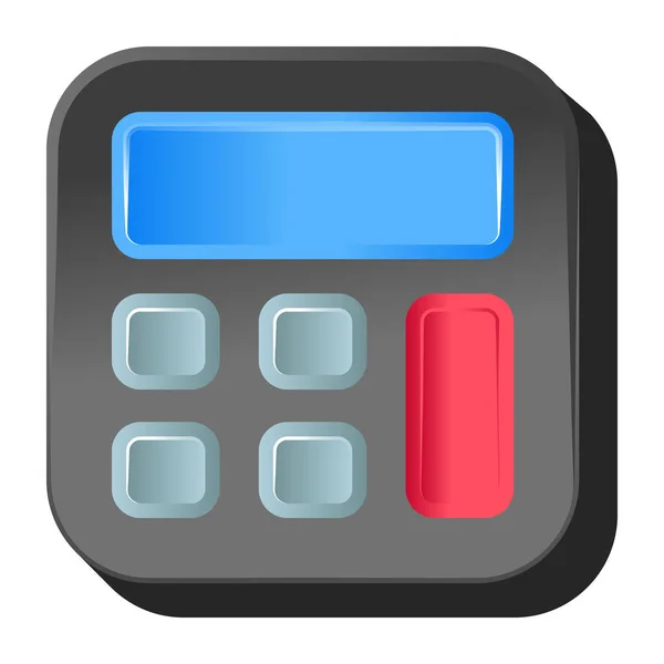 Icono Calculadora Isométrico Azul Botones Vector Ilustración — Vector de stock