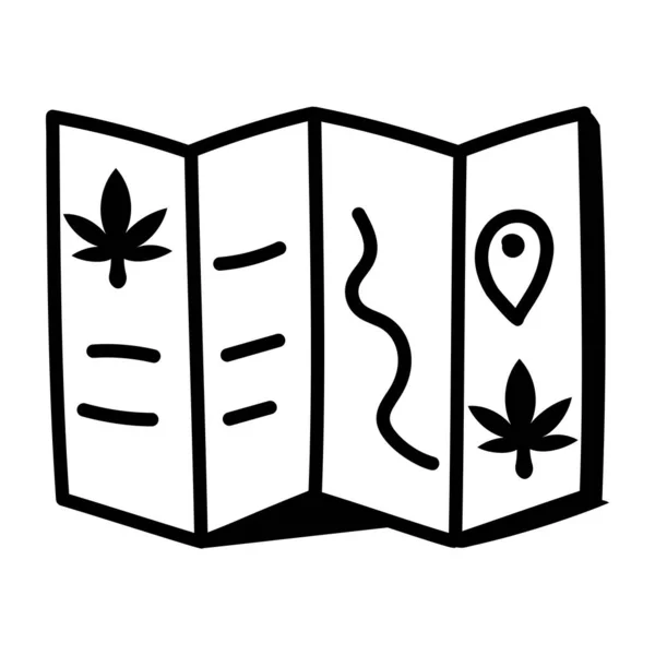 Marijuana Cannabis Leaf Icon Outline Medical Hemp Vector Illustration Symbol — Stock Vector