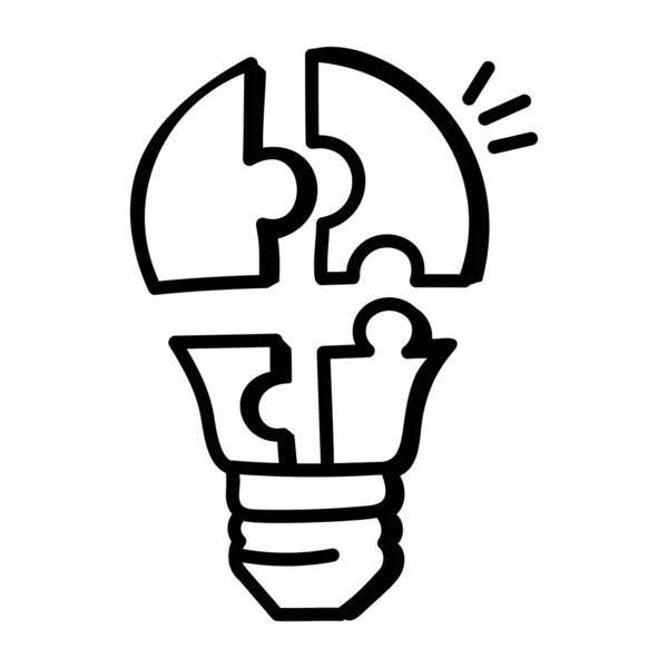 Idea Creatività Educazione Apprendimento Innovazione Elettricità Luce Icona Della Linea — Vettoriale Stock