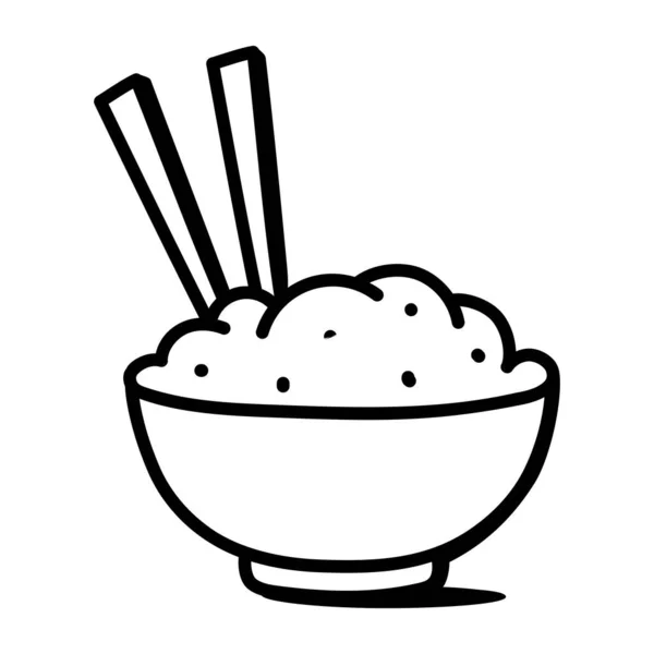 一碗有筷子和酱油矢量插图设计的面条 — 图库矢量图片