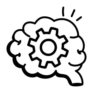 beyin ikonu vektör illüstrasyonu