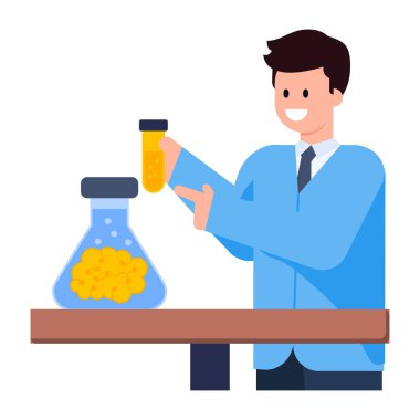 Bilim adamı web simgesi vektör illüstrasyonu 