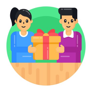 Mutlu baba hediye kutusu vektör çizimi ile