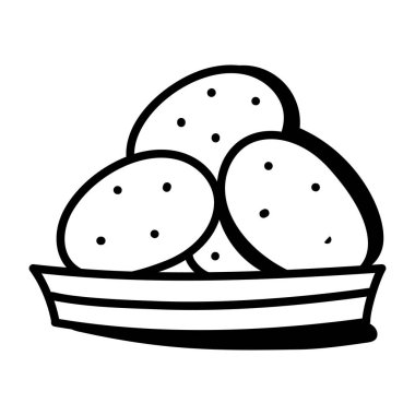 Lezzetli yemek ikonu, vektör illüstrasyonu