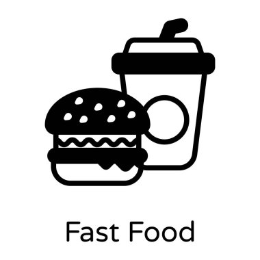 Hamburger. Web simgesi basit illüstrasyon