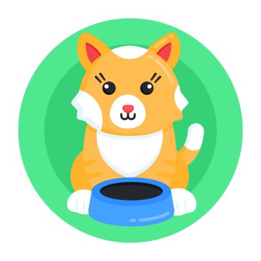 Şirin kedi karakterinin vektör çizimi