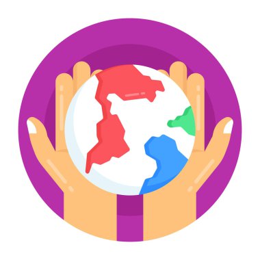 Dünya Gezegeni, eller vektör çizimi ile