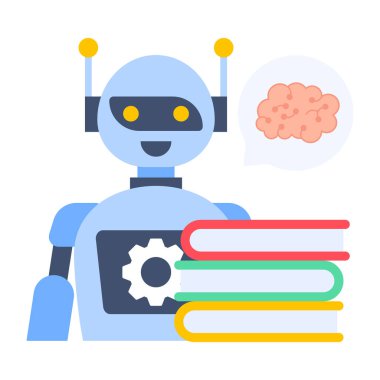 Yapay zeka vektörü illüstrasyonlu robot