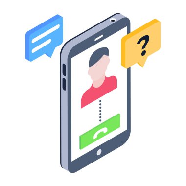 sohbet balonu vektör çizim tasarımı ile cep telefonu