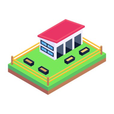 İzometrik ev. Basit resimleme