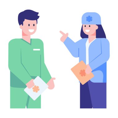 doktor ve hasta web simgesi vektör çizimi