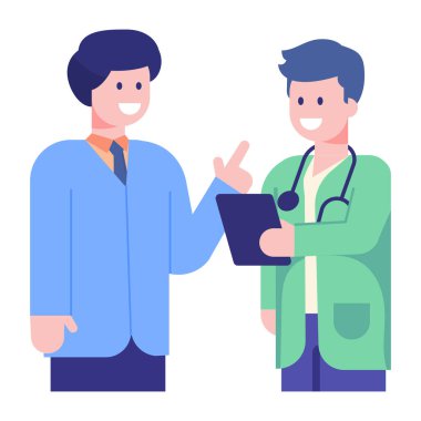 doktor ve hasta web simgesi vektör çizimi