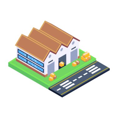 Şehir vektör illüstrasyonlu izometrik ev
