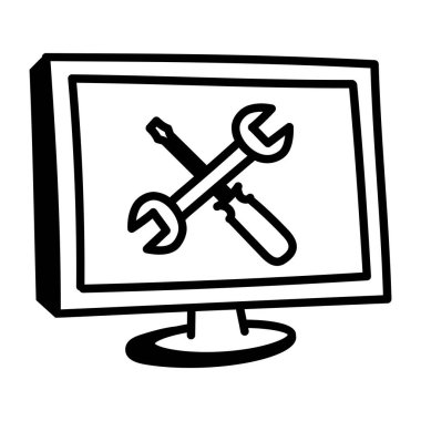 Yüksek teknoloji simgesi olan bilgisayar monitörü