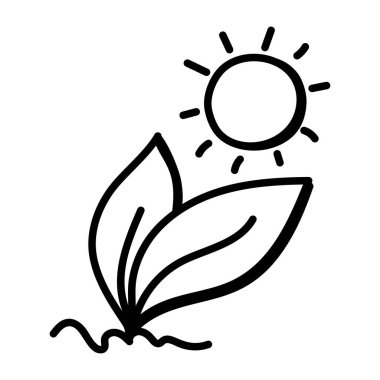 Bir çiçek simgesinin vektör illüstrasyonu