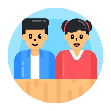 İnsanlar, ilişkiler, arkadaşlık, iletişim, insan ve simge. vektör illüstrasyonu